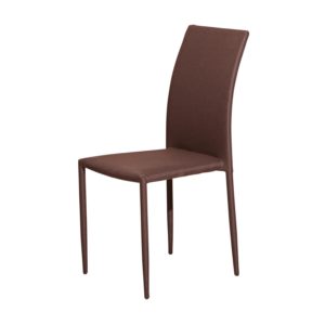 celá stolička je potiahnutá látkovým poťahom v hnedej farbe