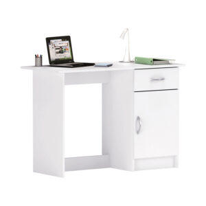 Písací stôl OSIRIS biely má prakticky riešený úložný priestor