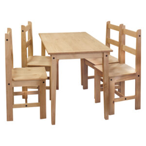 Stôl + 4 stoličky CORONA 2 vosk 161611 v prevedení masív borovica