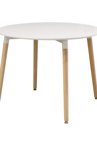 Jedálenský stôl priemer 100 UNO biely