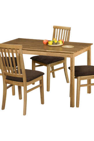 Jedálenská súprava 4419 obsahuje stôl 4840 120 × 80 × 75 cm a 4 stoličky 4843 44 × 44 × 93 cm sú vo vyhotovení masív dub s povrchovou úpravou olejovým morením. Stôl je možné doplniť 1 alebo 2 výsuvnými dielmi