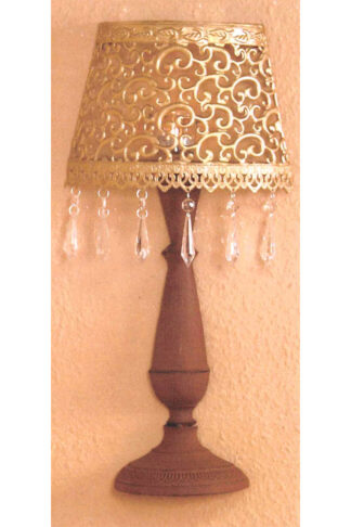 Nástenná dekoratívna kovová lampa zlatá/hnedá