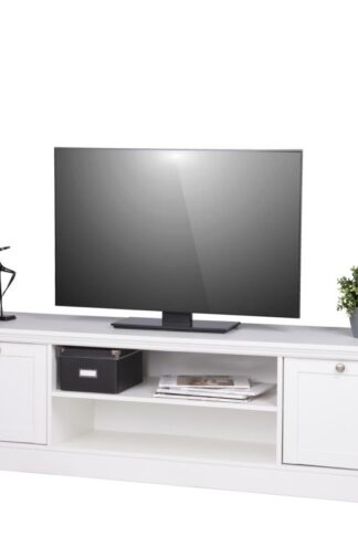 TV stolík LANDWOOD 17 biely bude v obývacej izbe vyzerať krásne. TV stolík vo vyhotovení kombinácie MDF/lamino
