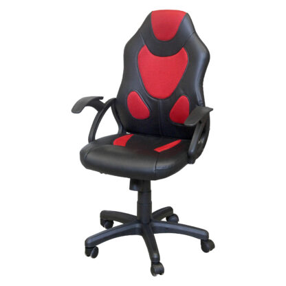 Kancelárske kreslo RACER RED K131 má poťah z imitácie kože a textilnej sieťoviny. Kancelárske kreslo vo vyhotovení čierne/červené je výškovo nastaviteľné