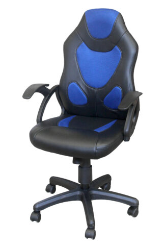 Kancelárske kreslo RACER BLUE K132 má poťah z imitácie kože a textilnej sieťoviny. Kancelárske kreslo