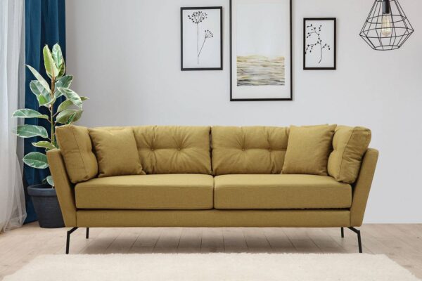 Sofahouse Dizajnová 3-miestna sedačka Basiano 214 cm zeleno-žltá