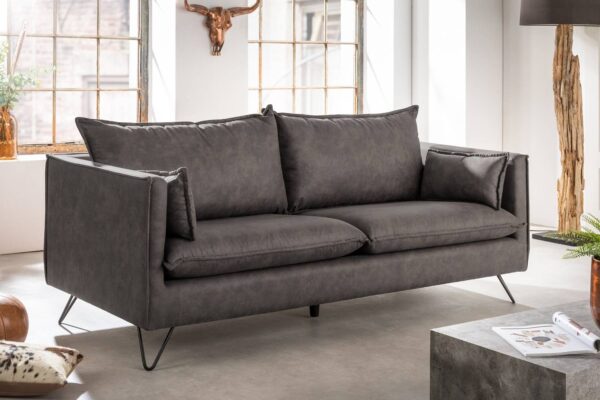 LuxD Dizajnová 3-miestna sedačka Palmari sivá