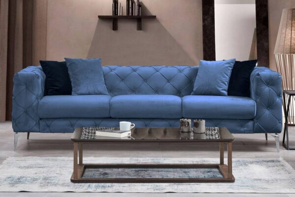 Sofahouse Dizajnová 3-miestna sedačka Rococo 237 cm modrá