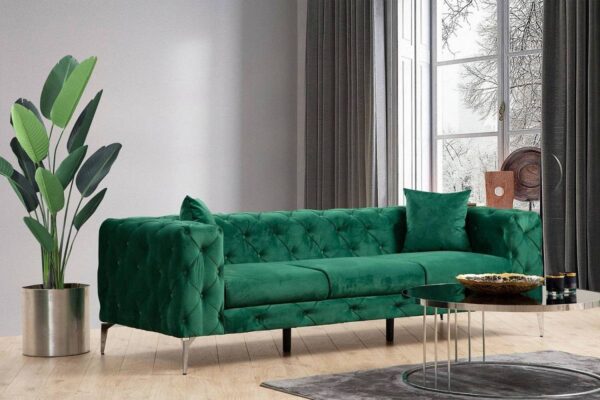 Sofahouse Dizajnová 3-miestna sedačka Rococo 237 cm zelená