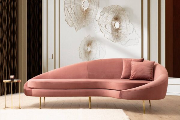 Sofahouse Dizajnová 3-miestna sedačka Zeena 255 cm ružová - pravá