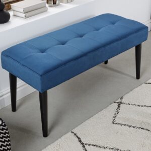 LuxD Dizajnová lavica Bailey 95 cm modrý zamat