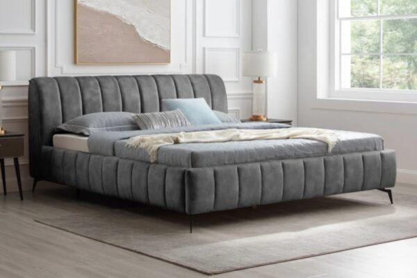 LuxD Dizajnová posteľ Rotterdam 180 x 200 cm sivý zamat