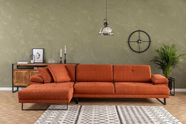 Sofahouse Dizajnová rohová sedačka Vatusia 314 cm oranžová - ľavá