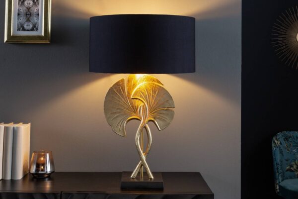 LuxD 26680 Dizajnová stolová lampa Rashid 62 cm čierno-zlatá
