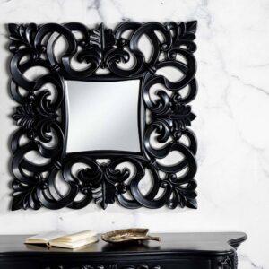 LuxD Dizajnové nástenné zrkadlo Kathleen  čierne  x  26843