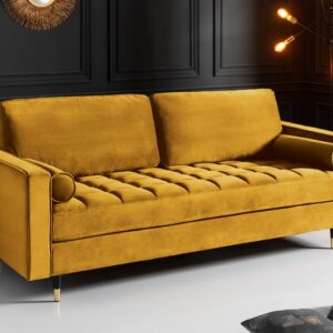 LuxD Dizajnová sedačka Adan 225 cm horčicovo-žltý zamat