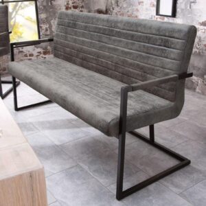 LuxD Dizajnová lavica Maximiliano vintage sivá