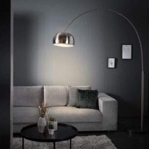 LuxD 16771 Dizajnová stojanová lampa Arch II chróm matná Stojanové svietidlo