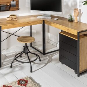 LuxD Rohový kancelársky stôl Kiana vzor dub  x