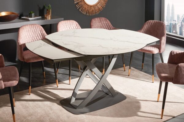 LuxD Rozťahovací jedálenský stôl Rafiqa 130-190 cm biely