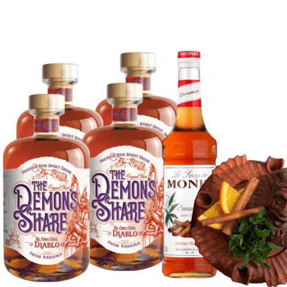 4 x The Demon's Share El Oro del Diablo + The Demon's Share Copa + Monin Cannelle - Škorica