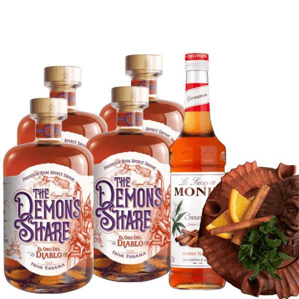 4 x The Demon's Share El Oro del Diablo + The Demon's Share Copa + Monin Cannelle - Škorica