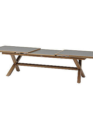DEOKORK Hliníkový stôl BERGAMO II. 250/330 cm (antracit/dekor dreva)