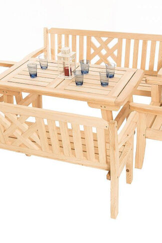 Deokork Masívne záhradná zostava z borovice ROMANTIC 1+2+2 (32 mm) - rôzne dĺžky 200 cm