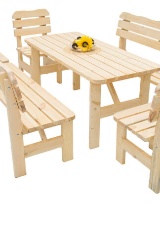 Deokork Masívna drevená záhradná zostava z borovice 1+6 drevo 32 mm (150 cm)