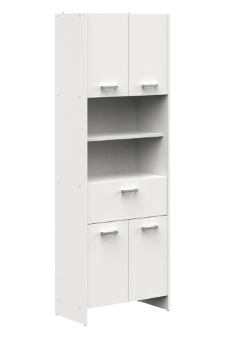 Vysoká skrinka 4 dvere + 1 zás. KORAL biela