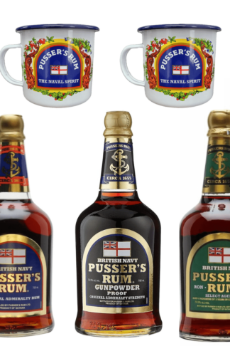 Pusser's Rum Blue Label + Gunpowder Proof + Select Aged 151 + 2 x pohár zadarmo