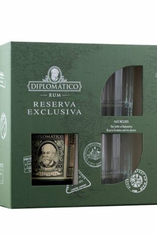 Diplomático Reserva Exclusiva 12 Y.O. + 2 poháre