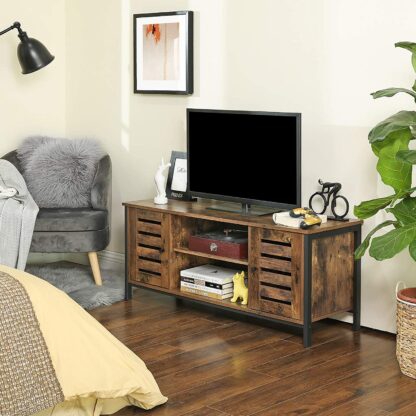 VASAGLE Televízny stolík industriálny 2 dvierka 110 x 40 cm