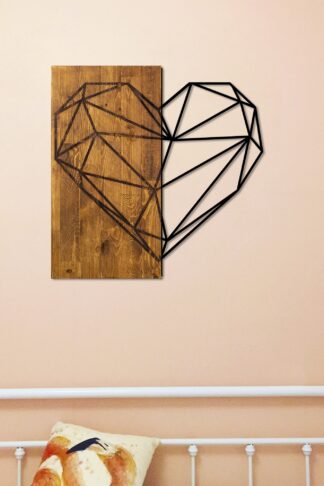 ASIR Nástenná dekorácia GEOMETRICKÉ SRDCE 58 cm kov