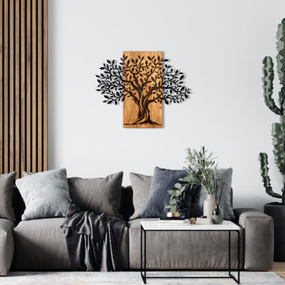 ASIR Drevená dekorácia na stenu STROM ŽIVOTA kov 72 cm
