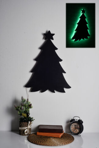 ASIR Nástenná dekorácia VIANOČNÝ STROMEK s LED podsvietením 41 cm zelená