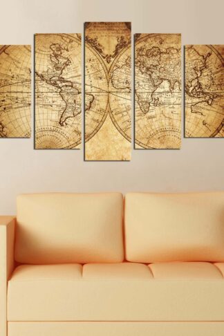 ASIR Obraz MAPA POLOGULE 110 MDF 5 ks