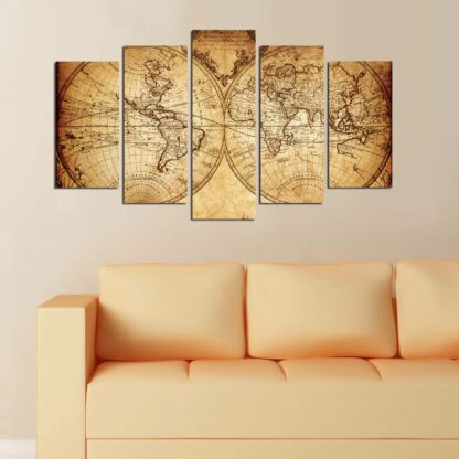 ASIR Obraz MAPA POLOGULE 110 MDF 5 ks