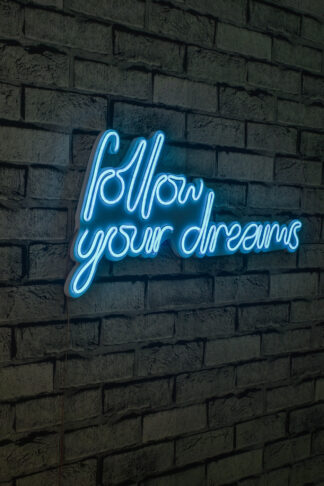 ASIR Dekoratívny nápis FOLLOW YOUR DREAMS s LED podsvietením modrá