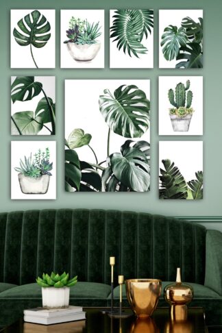 ASIR Súprava nástenných obrazov MONSTERA 30 cm MDF