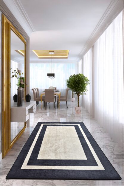 ASIR Koberec 80 x 200 BLACK FRAME biely