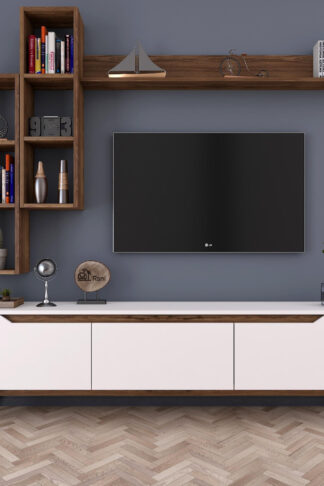 ASIR TV stolík M16 biely orech