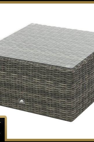 Deokork Ratanové stolík/taburet 73 x 73 cm BORNEO LUXURY (sivá)