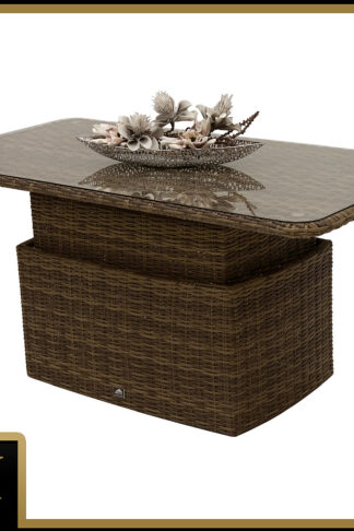 Deokork Ratanový stôl výsuvný jedálenský/odkladací 150 x 80 cm BORNEO LUXURY (hnedá)