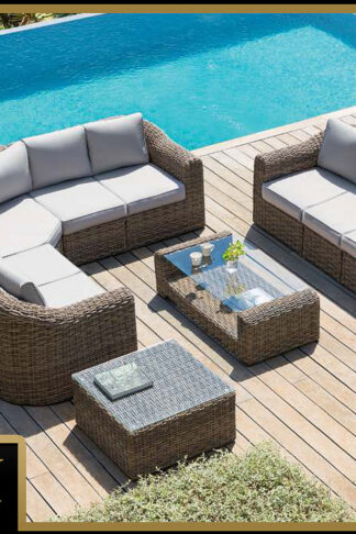 Deokork Ratanová modulová zostava BORNEO LUXURY pre 8 osôb (hnedá)