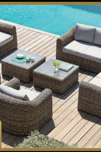 Deokork Ratanová modulová zostava BORNEO LUXURY pre 9 osôb (hnedá)
