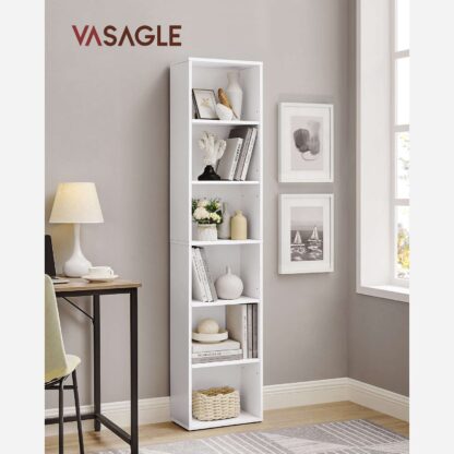 VASAGLE Regál vysoký úzky 40 x 179 x 24 cm biely