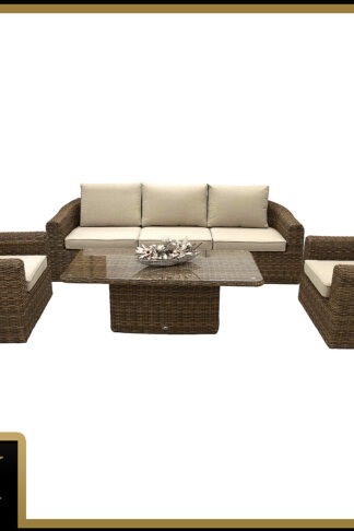 Deokork Ratanová modulová zostava BORNEO LUXURY pre 5 osôb (hnedá)