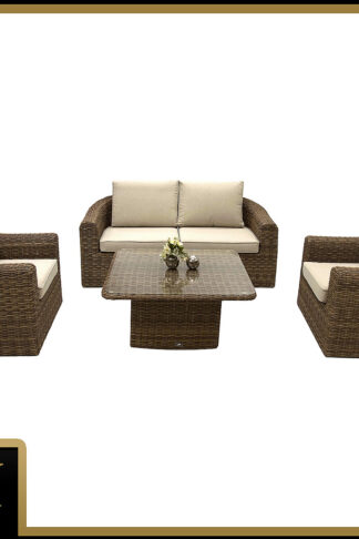 Deokork Ratanová modulová zostava BORNEO LUXURY pre 4 osoby (hnedá)