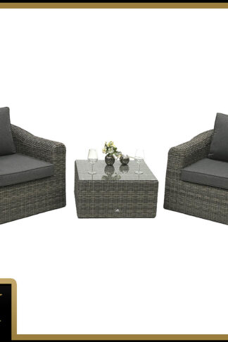Deokork Ratanová modulová zostava BORNEO LUXURY pre 2 osoby (sivá)